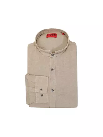 HUGO | Leinenhemd Slim Fit ELVORY | braun